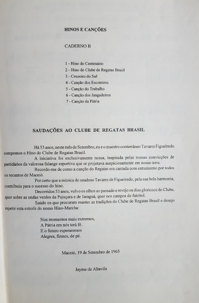 Caderno de compositores alagoanos, Homenagem ao centenário de Jayme de Altavila, Vol. 2, 1995