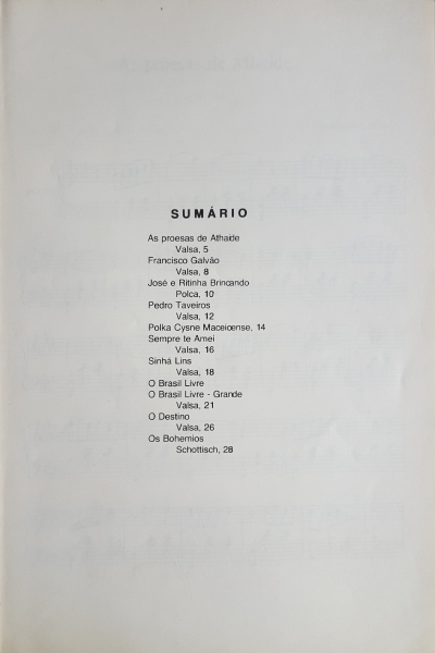 Caderno de compositores alagoanos, Benedito Silva - Valsas, Polcas..., 1983