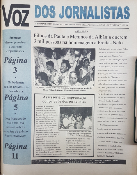 Jornal Voz dos Jornalistas, nº 39, 1997