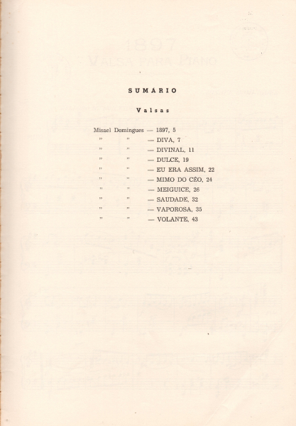 Caderno de compositores alagoanos, Misael Domingues - Valsas, 1983