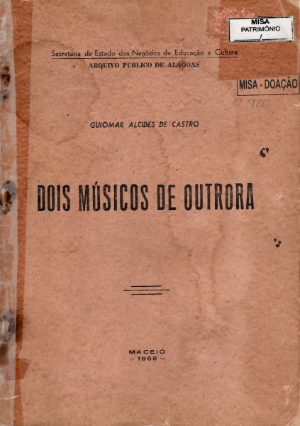 Livro: Dois músicos de outrora, 1966