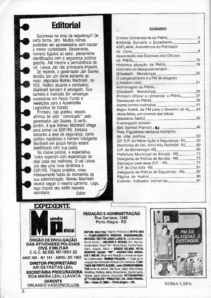 Mundo Policial. PM de Alagoas é Destaque, 1983